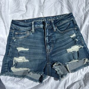 American eagle hi rise denim shortie